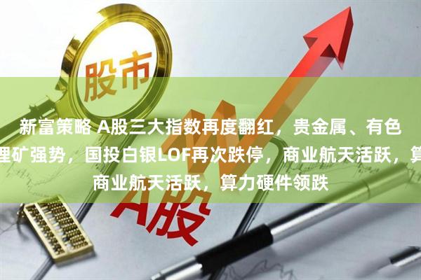 新富策略 A股三大指数再度翻红,贵金属、有色全线大涨,锂矿强势,国投白银LOF再次跌停,商业航天活跃,算力硬件领跌
